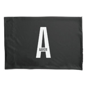 Modern Personalized Bold Monogram and Name Pillow Case