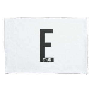 Modern Personalized Bold Monogram and Name Pillow Case