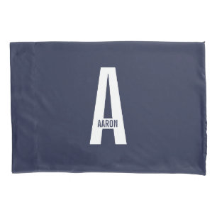 Modern Personalized Bold Monogram and Name Pillow Case