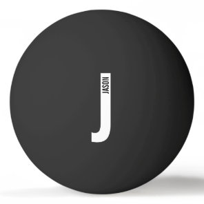 Modern Personalized Bold Monogram and Name Ping Pong Ball