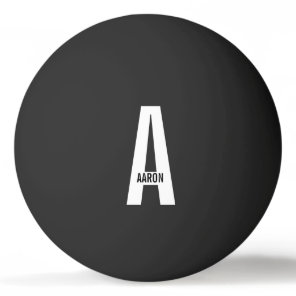Modern Personalized Bold Monogram and Name Ping Pong Ball