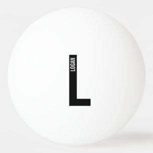Modern Personalized Bold Monogram and Name Ping Pong Ball