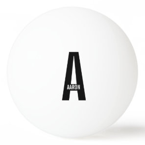 Modern Personalized Bold Monogram and Name Ping Pong Ball