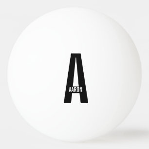 Modern Personalized Bold Monogram and Name Ping Pong Ball