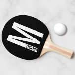 Modern Personalized Bold Monogram And Name Ping Pong Paddle at Zazzle