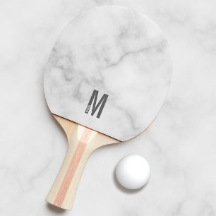 Modern Personalized Bold Monogram and Name Ping Pong Paddle