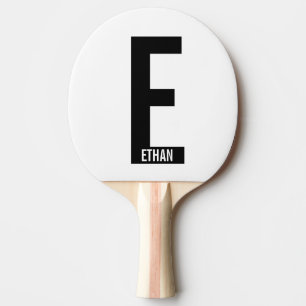 Modern Personalized Bold Monogram and Name Ping Pong Paddle