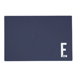 Modern Personalized Bold Monogram and Name Placemat