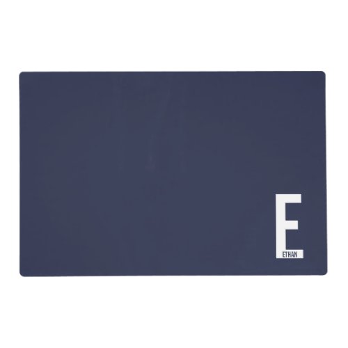 Modern Personalized Bold Monogram and Name Placemat