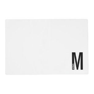 Modern Personalized Bold Monogram and Name Placemat