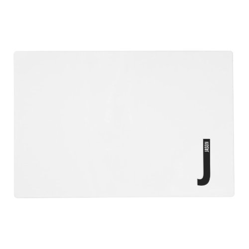 Modern Personalized Bold Monogram and Name Placemat
