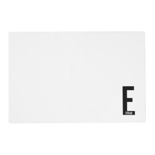 Modern Personalized Bold Monogram and Name Placemat