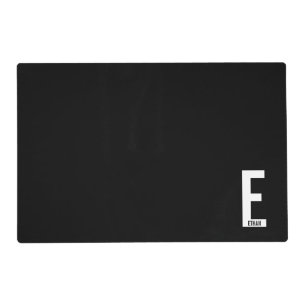 Modern Personalized Bold Monogram and Name Placemat