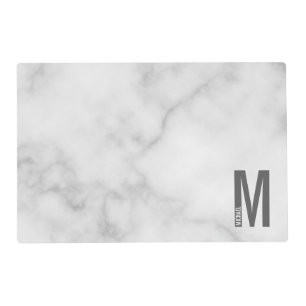 Modern Personalized Bold Monogram and Name Placemat