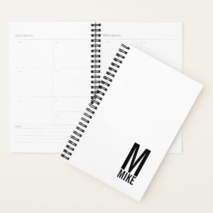 Modern Personalized Bold Monogram and Name Planner