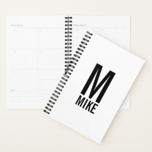 Modern Personalized Bold Monogram and Name Planner