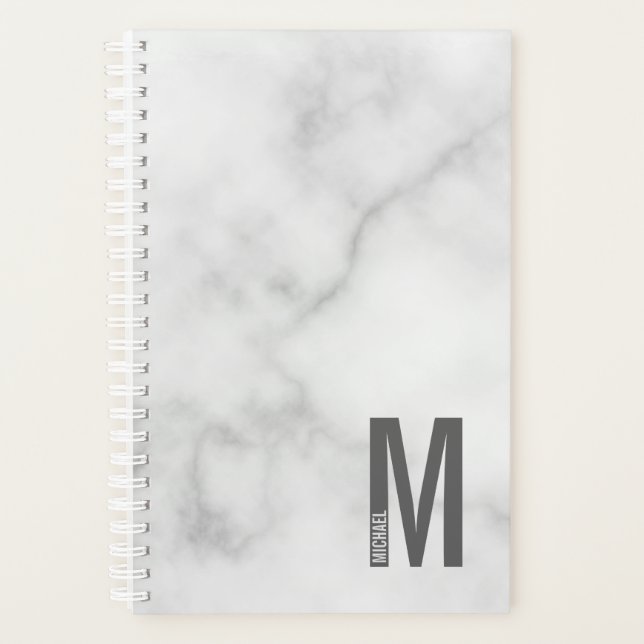 Modern Personalized Bold Monogram and Name Planner (Front)