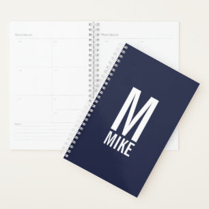 Modern Personalized Bold Monogram and Name Planner