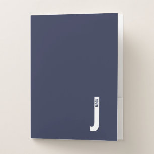 Modern Personalized Bold Monogram and Name Pocket Folder
