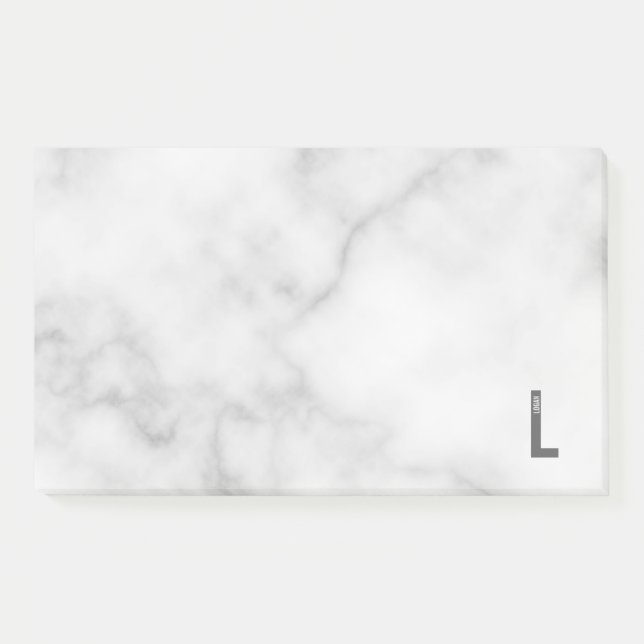 Modern Personalized Bold Monogram and Name Post-it Notes (Front)