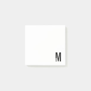 Modern Personalized Bold Monogram and Name Post-it Notes