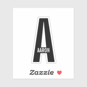 Modern Personalized Bold Monogram and Name Sticker