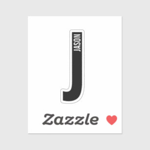 Modern Personalized Bold Monogram and Name Sticker