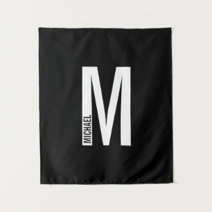 Modern Personalized Bold Monogram and Name Tapestry
