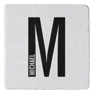 Modern Personalized Bold Monogram and Name Trivet