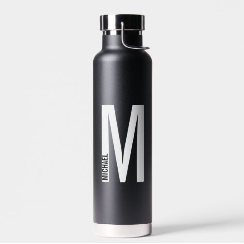 Modern Personalized Bold Monogram and Name Water Bottle