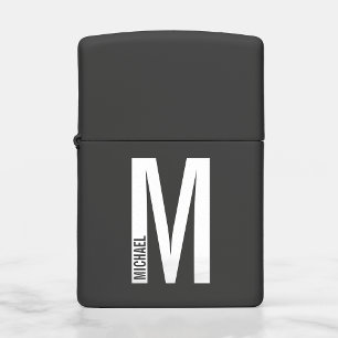 Modern Personalized Bold Monogram and Name Zippo Lighter