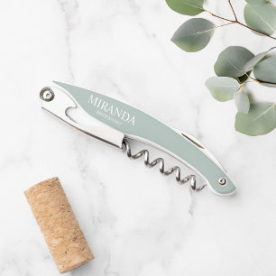 Modern Personalized Bridesmaid Name Waiter's Corkscrew