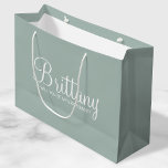 Modern Personalized Bridesmaid Proposal Large Gift Bag<br><div class="desc">Modern Personalized Bridesmaid Proposal Gift Bag
featuring personalized bridesmaid's name in white modern script font style with title in white modern sans serif font style on sage green background.

Also perfect for maid of honor,  flower girl and more.</div>