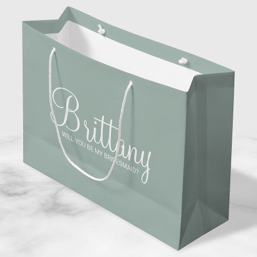 Modern Personalized Bridesmaid Proposal Large Gift Bag