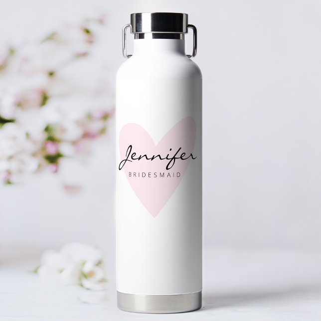 Modern Personalized Bridesmaid  Water Bottle (Creator Uploaded)