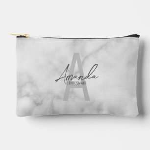 Modern Personalized Bridesmaid's Monogram and Name Accessory Pouch