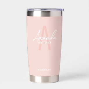 Modern Personalized Bridesmaid's Monogram and Name Insulated Tumbler