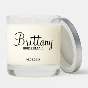 Modern Personalized Bridesmaids Scented Candle