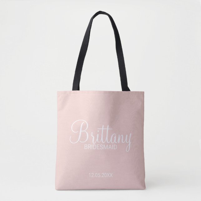 Modern Personalized Bridesmaids Tote Bag (Front)