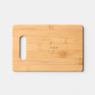 Modern Personalized Business Logo and Name Etched Engraved Cutting Board