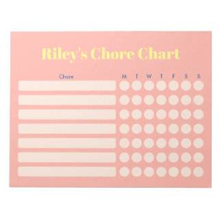 Modern Personalized Chore Chart Notepad