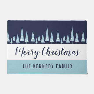 Modern Personalized Christmas Doormat