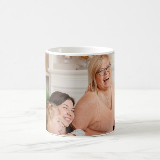 Modern Personalized Christmas Gifts Picture Family Coffee Mug (Center)