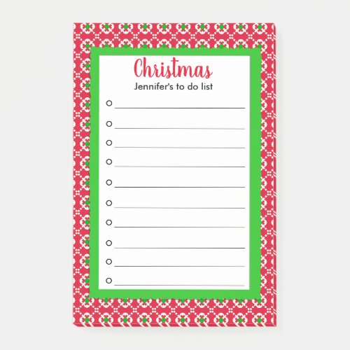 Modern personalized Christmas shopping to do list Post_it Notes