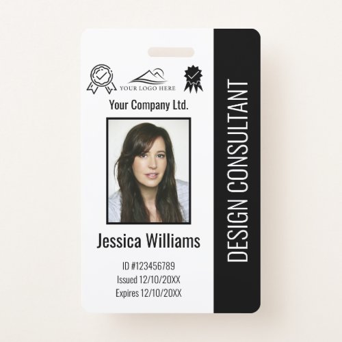 Modern Personalized Corporate Employee Black ID Badge