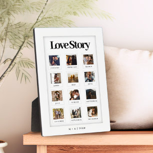Modern Personalized Couple Love Story Photo Plaque