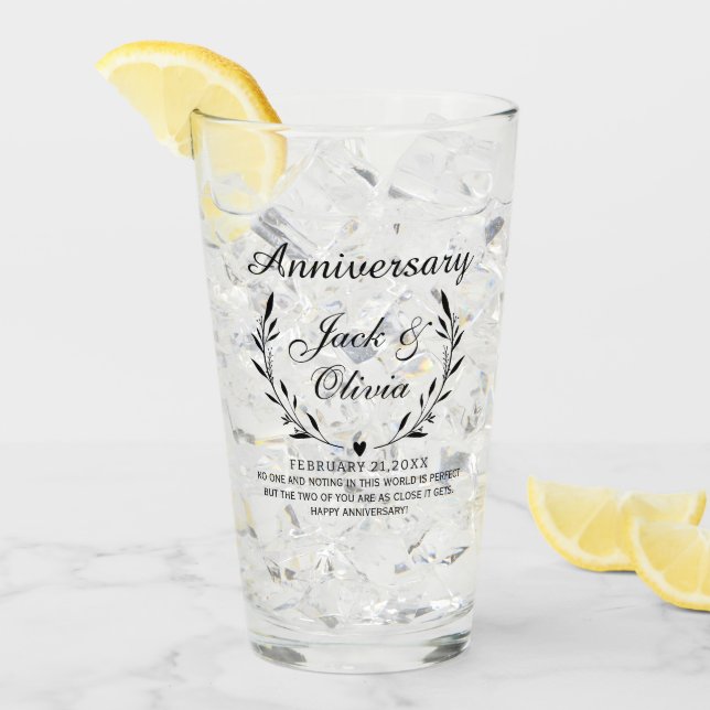 Modern Personalized Couple Name Anniversary Gifts  Glass (Front Ice)