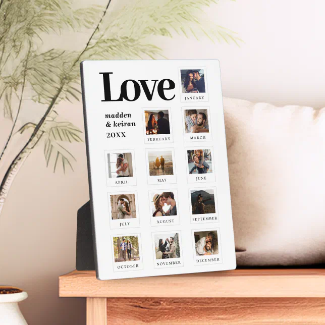 Modern Personalized Couples Photo Love Anniversary Plaque | Zazzle