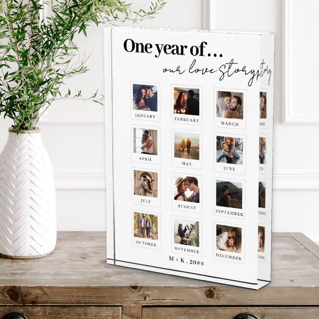 Modern Personalized Couples Photo Love Story Block (Creator Uploaded)