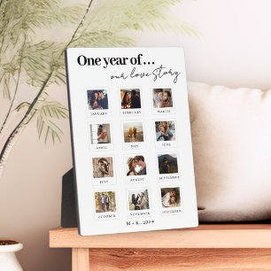 Modern Personalized Couples Photo Love Story Plaque